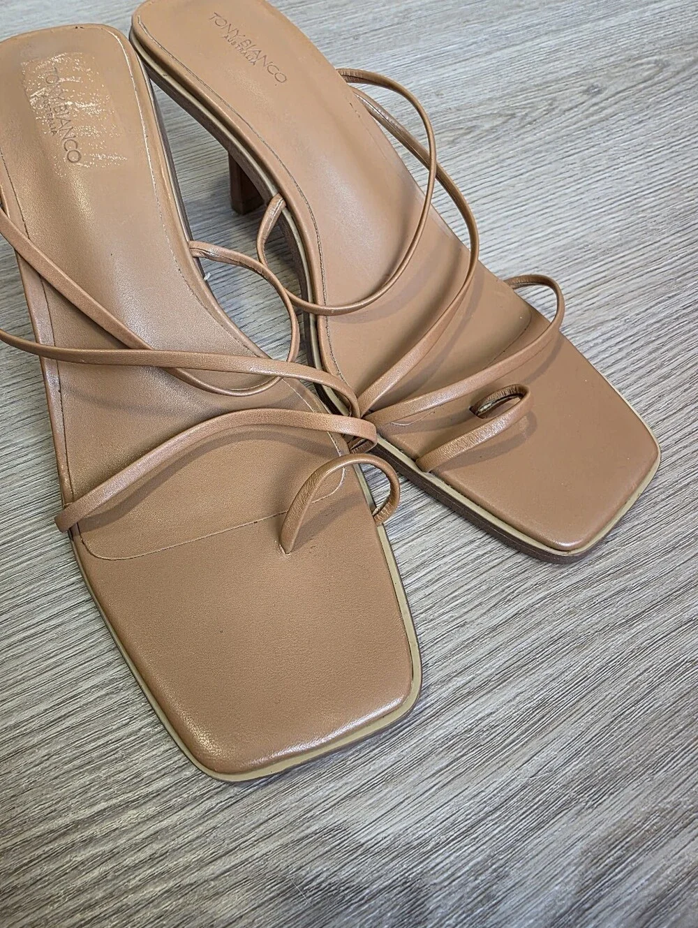 Toni Bianco | Danni Strappy Sandal in Tan Como Size 7.5 Classic Neutral